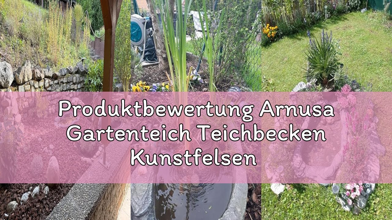 Produktbewertung Arnusa Gartenteich Teichbecken Kunstfelsen Wasserfall Becken mini Teich Dekoteich 9