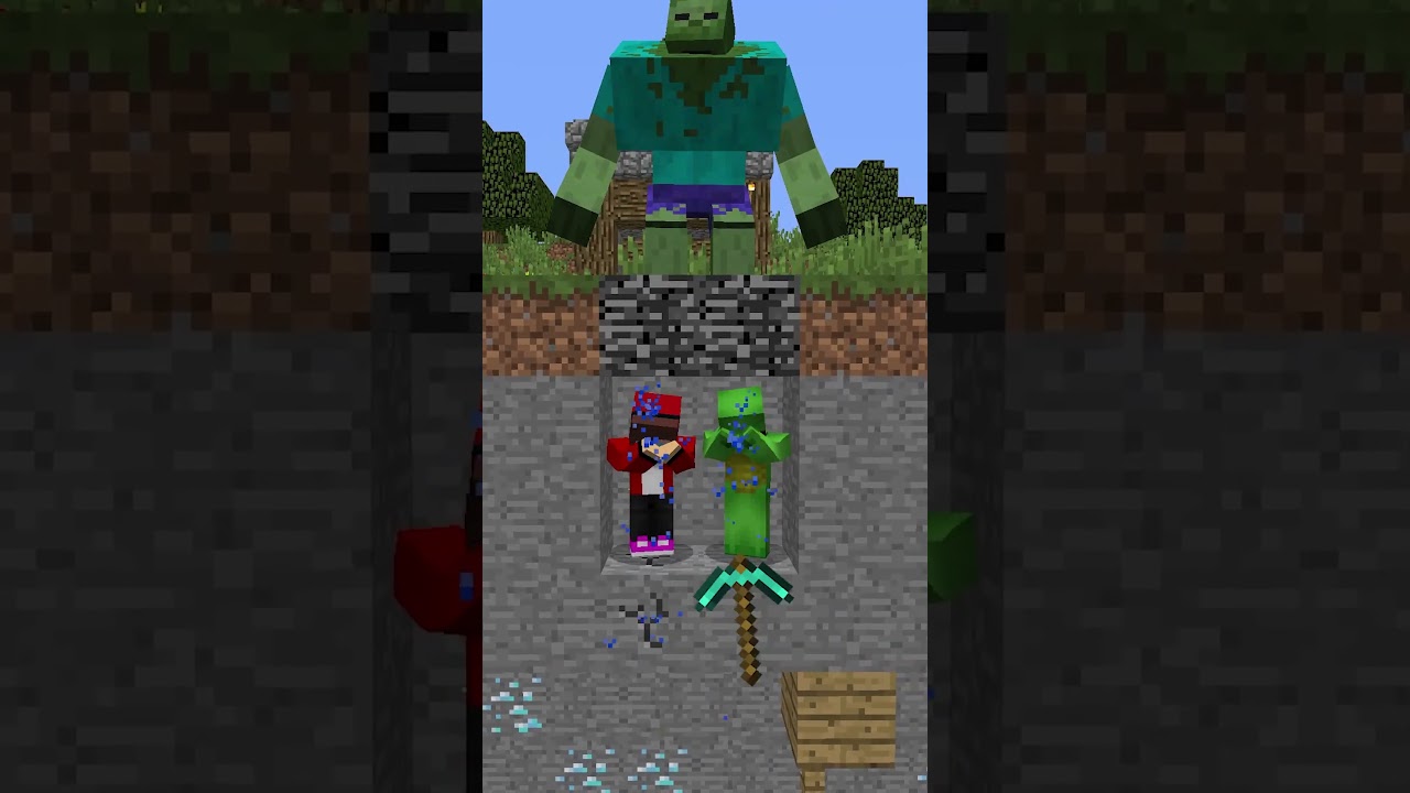 Mikey and JJ got trapped in minecraft! #maizen #minecraft #jj #mikey