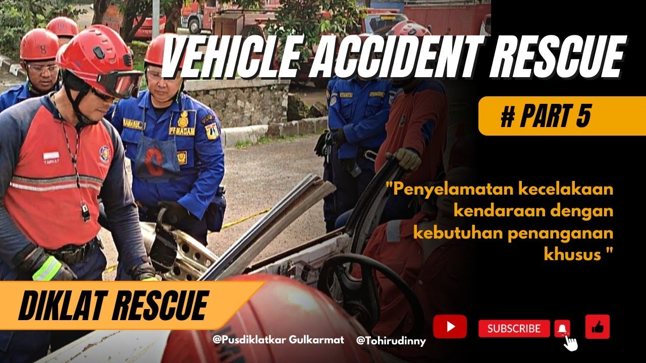 Vehicle Accident Rescue, Latihan Rescue Traffic Accident #pemadam #kebakaran #pusdiklatgulkarmat