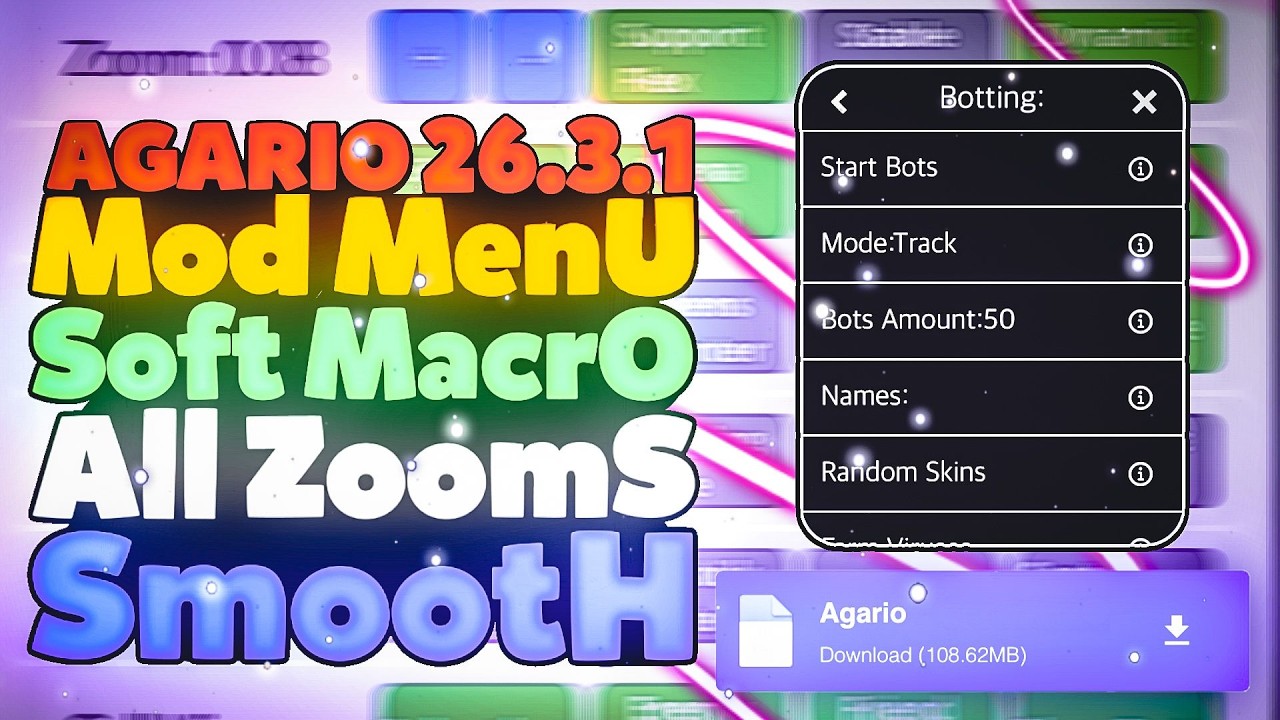 AGARIO NEW MOD MENU 26.3.1 IOS | AGARIO MACRO IOS | AGARIO ZOOM IOS (AGARIO MOBILE)