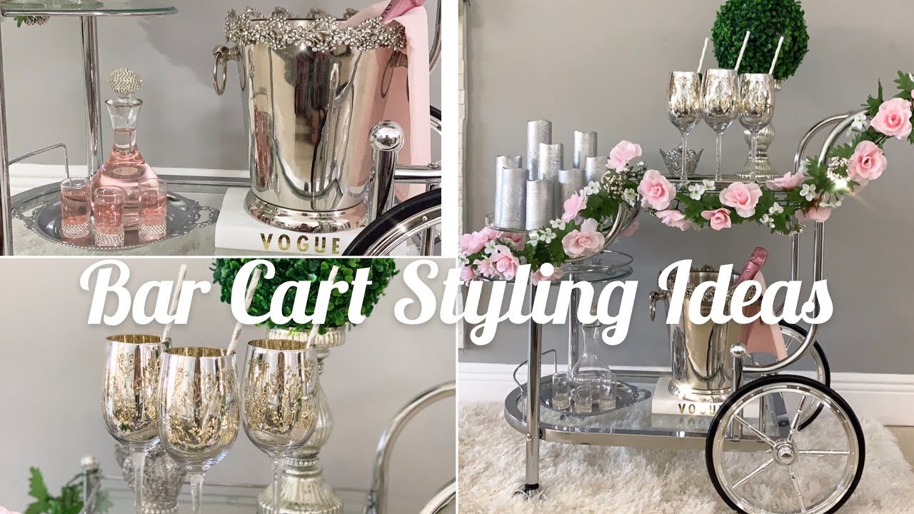 BAR CART STYLING IDEAS GLAM DECOR VINTAGE BAR CART