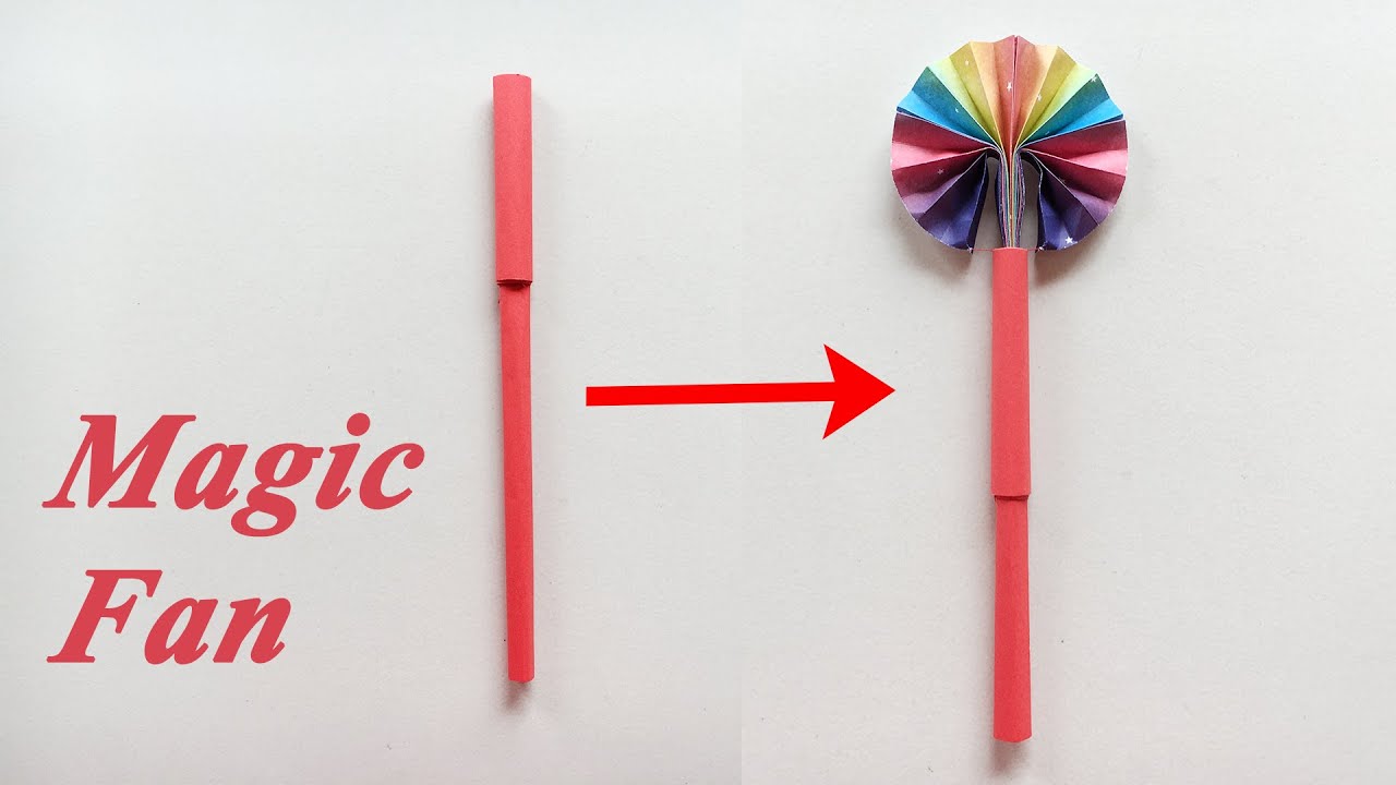 Easy Origami Magic stick fan Tutorial - DIY Paper Crafts