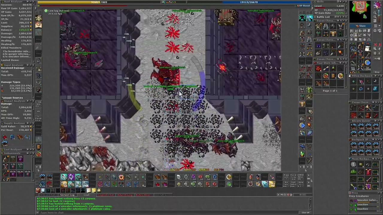 Tibia / Azzilon Castle (revisited)/ Royal Paladin / 12kk+ Exp @100% / Level 1600+