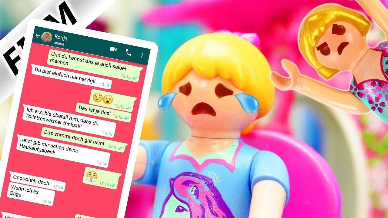 Playmobil Film Deutsch MOBBING ÜBER WHATSAPP! RONJA WILL DIE HAUSAUFGABEN VON HANNAH! Familie Vogel