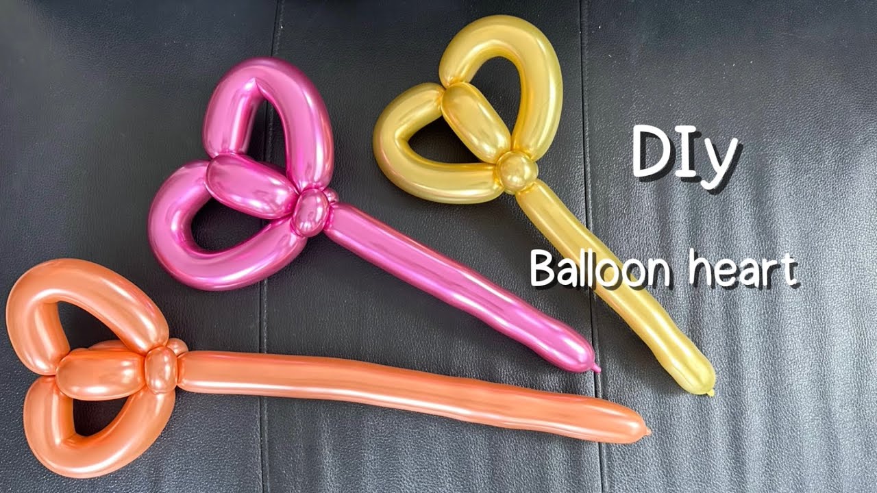 How to make a balloon heart Cara membuat hati balon  풍선아트 요술풍선 초간단 하트봉 만들기 one balloon heart 如何製作氣球心