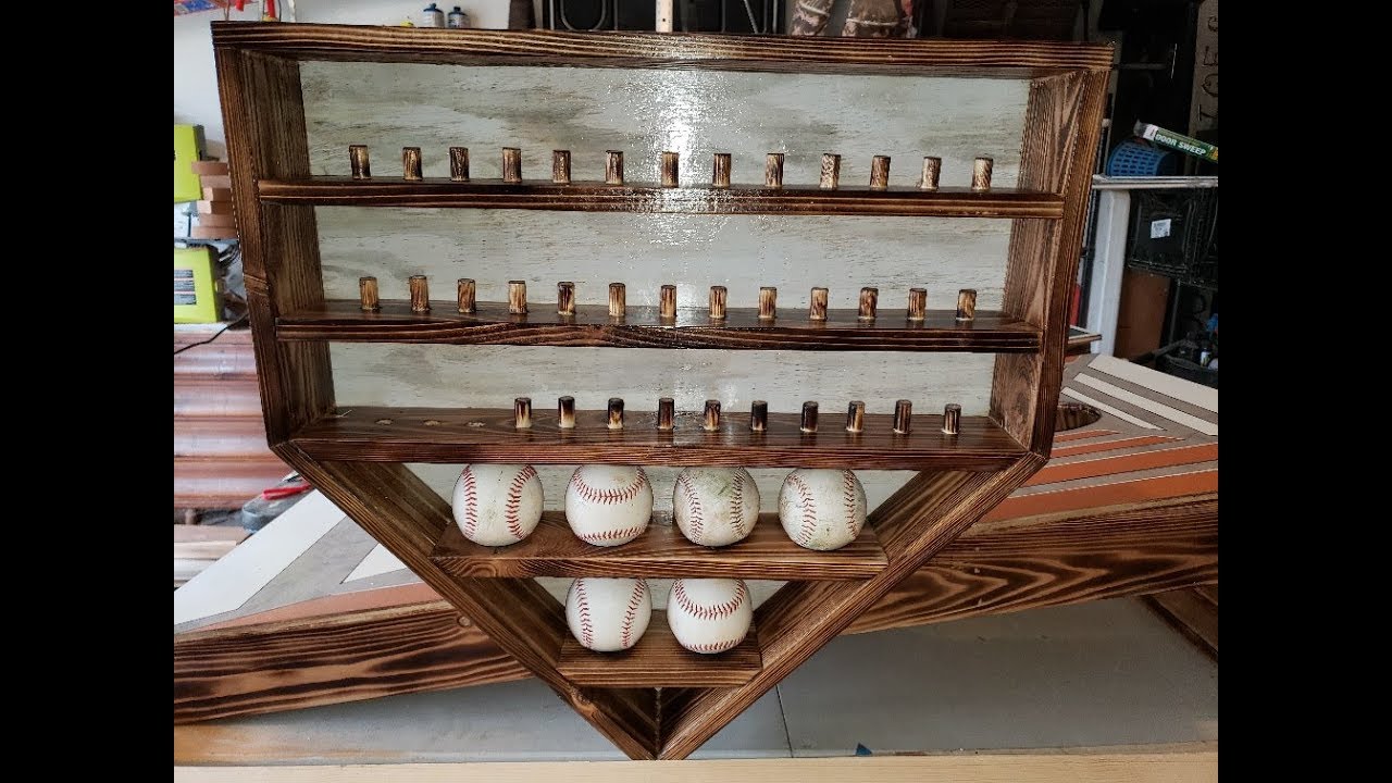 Home Plate Ring and Baseball Display Shelf   23 x 23