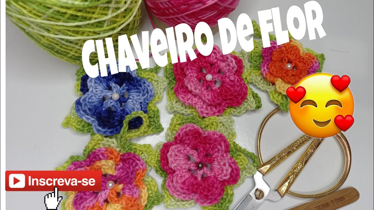 Chaveiro flor 🌼🌼🌼(passo à  passo)