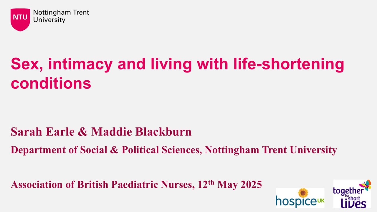 Sex, intimacy and living with life-shortening conditions - webinar