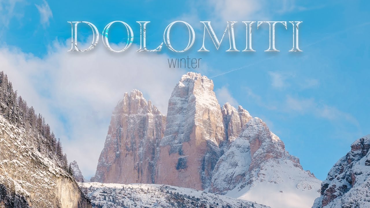 DOLOMITI IN WINTER - ITALIAN ALPS WITH RELAXATION MUSIC 4K
