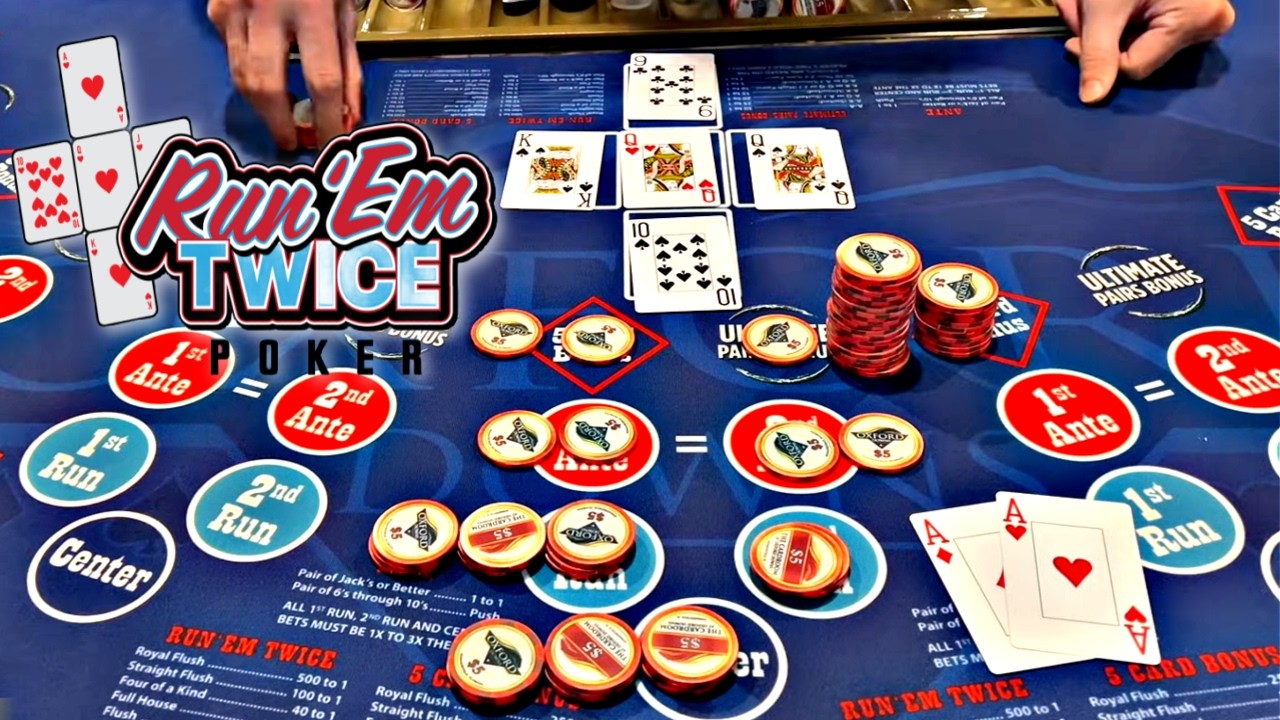 Первый раз играю в Run Em Twice Poker 🍀