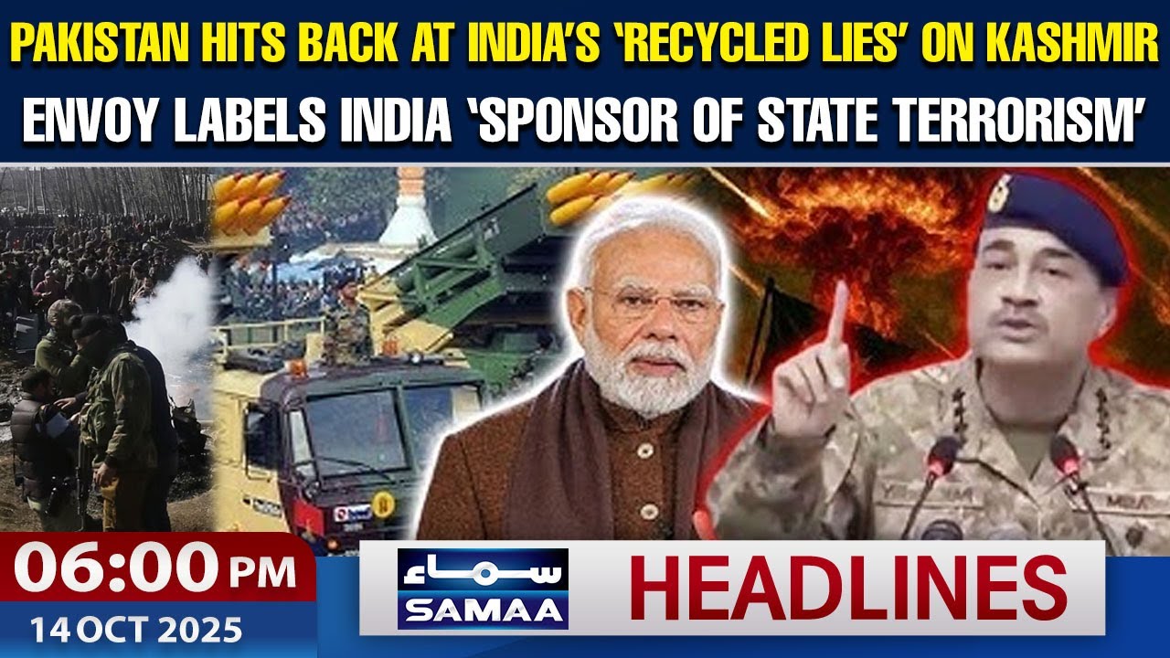 Pakistan Hits Back at India’s ‘Recycled Lies’ on Kashmir | 6 PM Headlines | 14 Oct 2025
