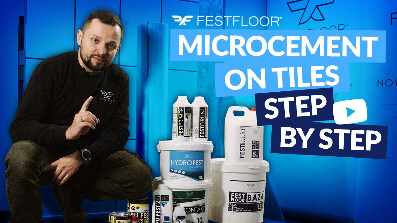 HydroFest Microcement on Bathroom Tiles STEP BY STEP