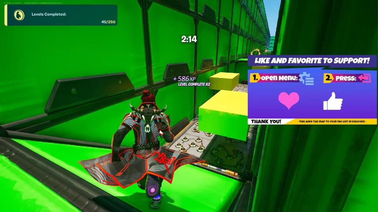 perfect run on a 200level Fortnite  parkour  map