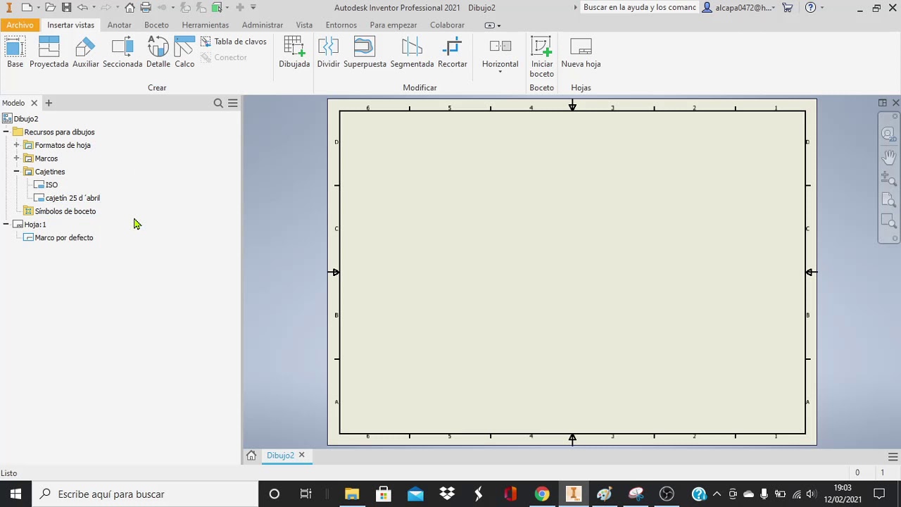 Inventor formato cajetín e insertar imagen
