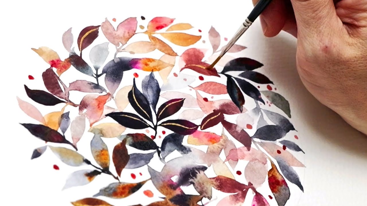 ✨ Follow Along - Watercolor Leaf Mandala from Inga Buividavice’s Art Book “Painting Calm”