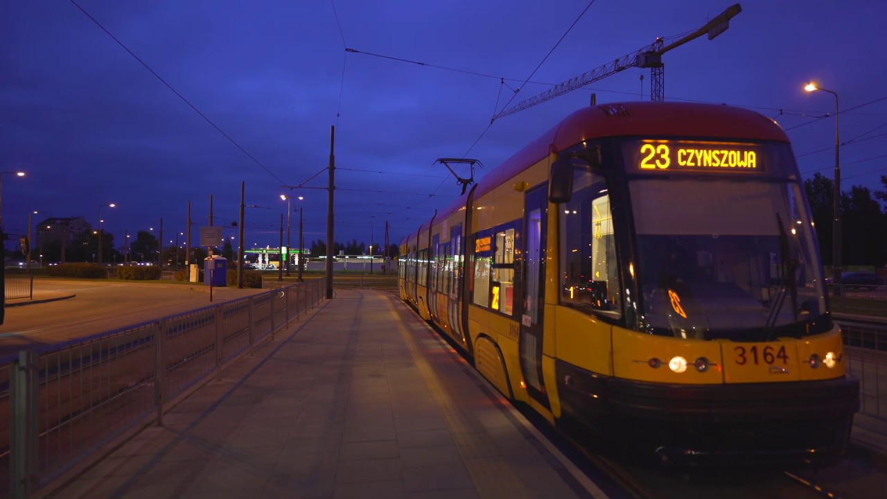 Poland, Warsaw, tram 23 night ride from Wroclawska to Nowe Bemowo 08