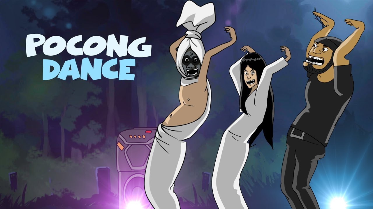 Pocong Keasikan Joget - Pocong Dancing -  Kartun Hantu Lucu