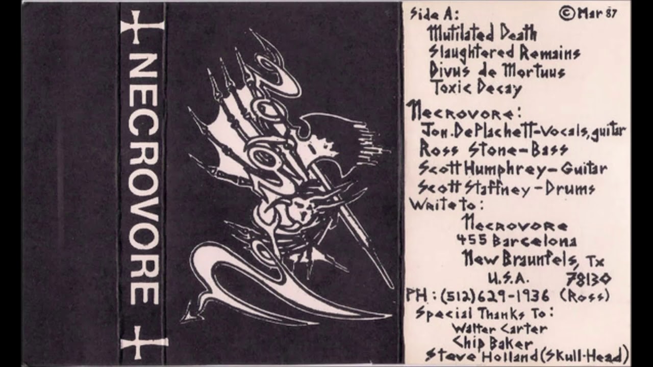 Necrovore - Divus de Mortuus (1987 full demo - de-noised and EQ'd)