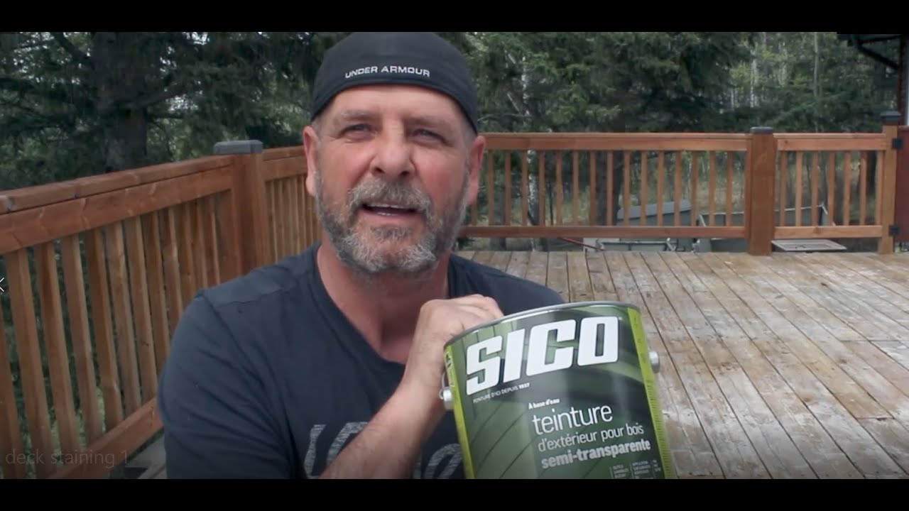 DIY - Staining A Deck with Sico semi transparent stain  -  Old weathered wood soaks up stain