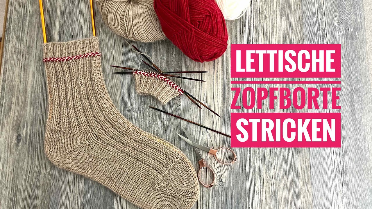 Lettische Zopfborte stricken