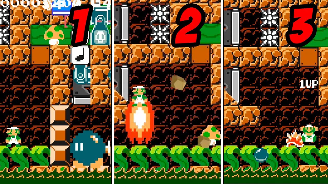 3 veces la MISMA ZONA pero 3 veces DISTINTA! | Nivel Troll [Super Mario Maker 2]