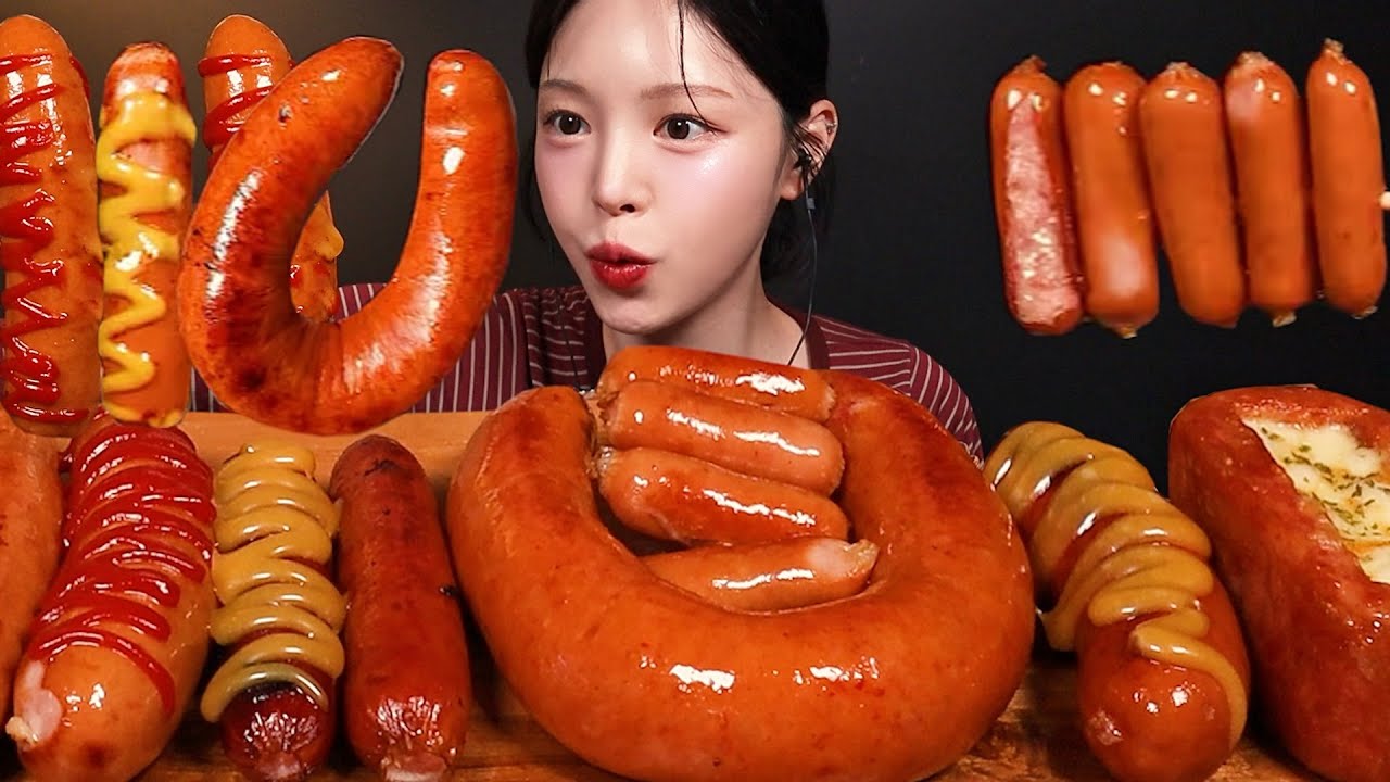 SUB)육즙팡팡 대왕 소세지 먹방!🍖치즈 통스팸 킬바사후랑크에 실비김치까지 꿀조합 Giant Sausage Mukbang ASMR