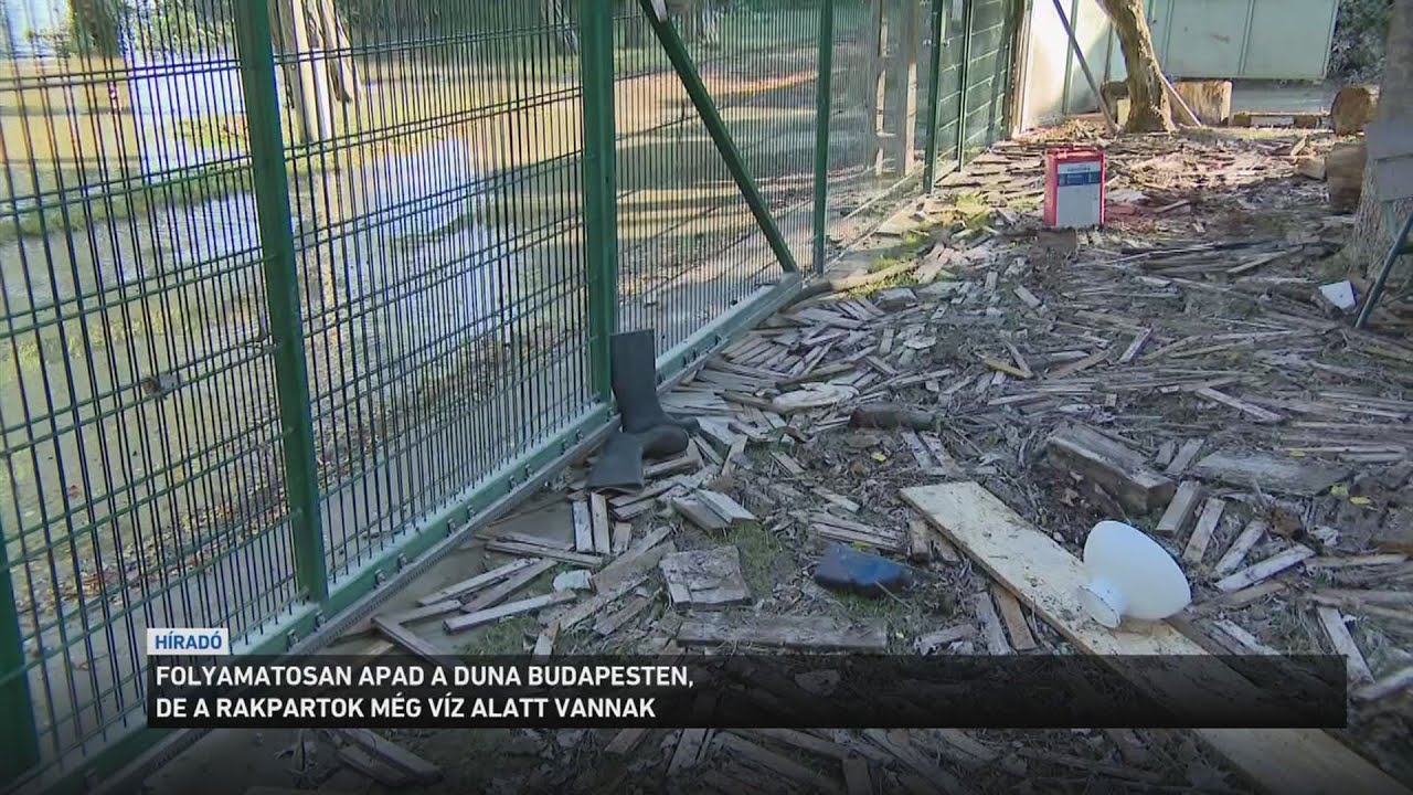 Apad a Duna Budapestnél, a rakpartok még víz alatt vannak