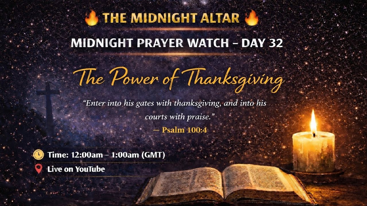 Midnight Prayer Watch “ Day 32 “ Psalm 100:4