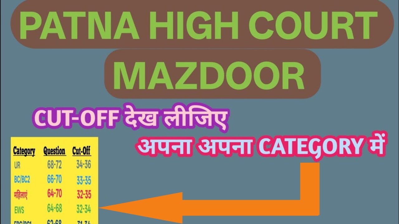 Patna High Court Mazdoor Cut Off | Bihar High Court Mazdur Cutoff | Patna High Court Expected Cutoff