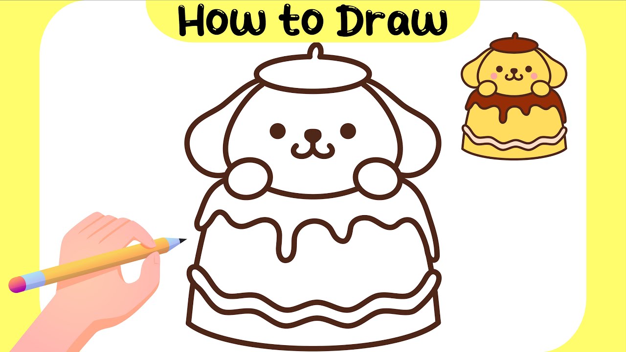 How to draw pompompurin cake