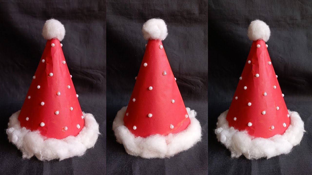 Santa Claus Cap Making With Paper | Santa Hat | Christmas Craft