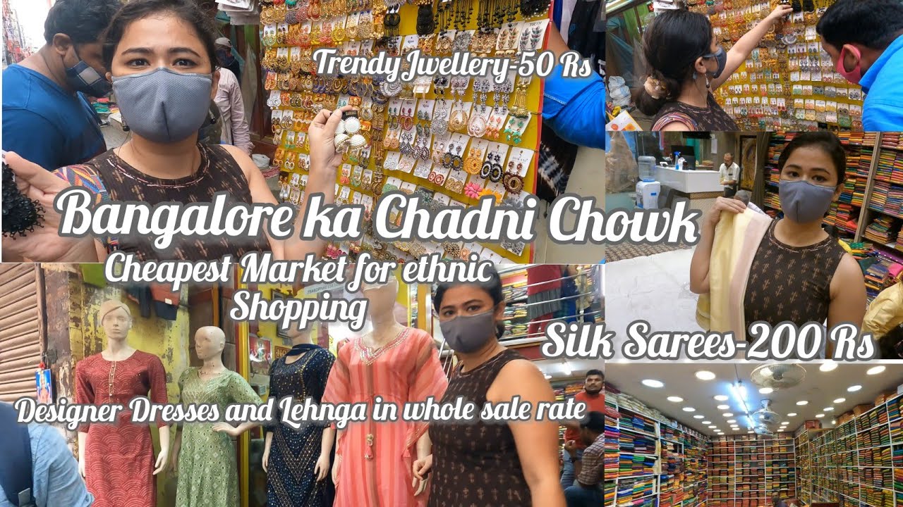 Bangalore Ka Chandni Chowk Cheapest place-Designer Lehnga Sarees Dresses & Home Decor wholesale Rate