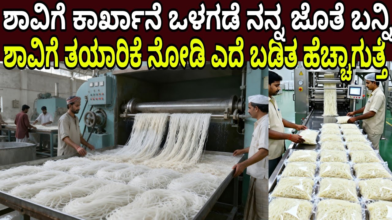 ಶಾವಿಗೆ ಕಾರ್ಖಾನೆ ಒಳಗಡೆ ನನ್ನ ಜೊತೆ ಬನ್ನಿ ಶಾವಿಗೆ ತಯಾರಿಕೆ ನೋಡಿ ಎದೆ ಬಡಿತ ಹೆಚ್ಚಾಗುತ್ತೆ | Vermicelli Factory