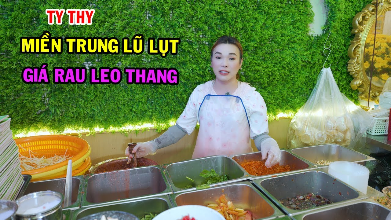 Ty Thy nói về miền Trung lũ lụt, giá rau tăng cao - Ty Thy Vlog Gỏi đu đủ