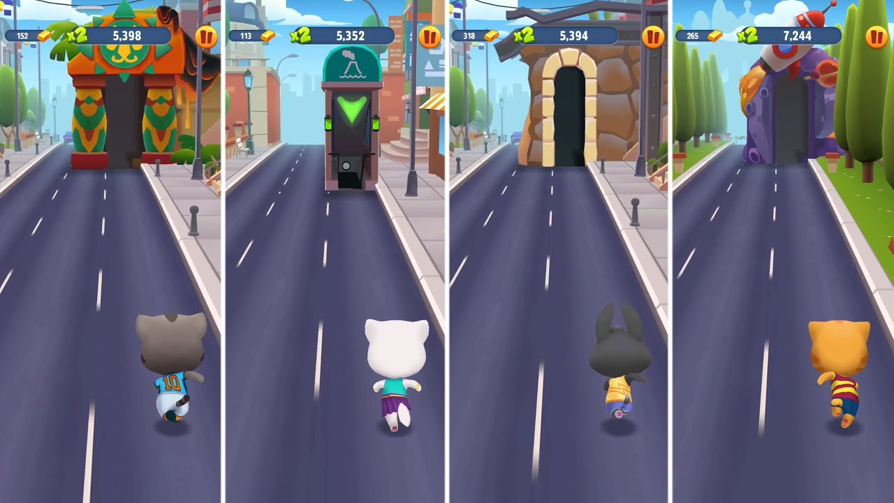 Talking Tom Gold Run: Talking Tom,Talking Angela,Talking Becca,Talking Ginger (Android/iOS) Gameplay