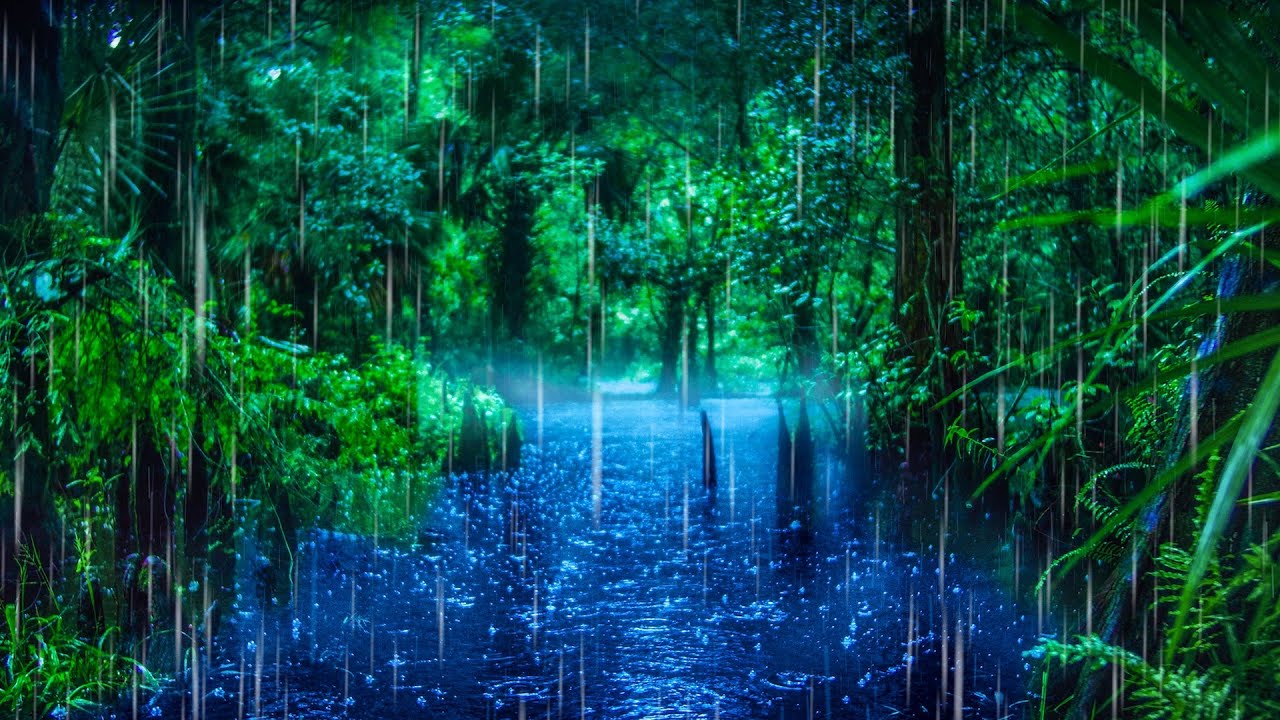 Rainy Night on Relaxing River | Water & Rain Sounds for Sleeping