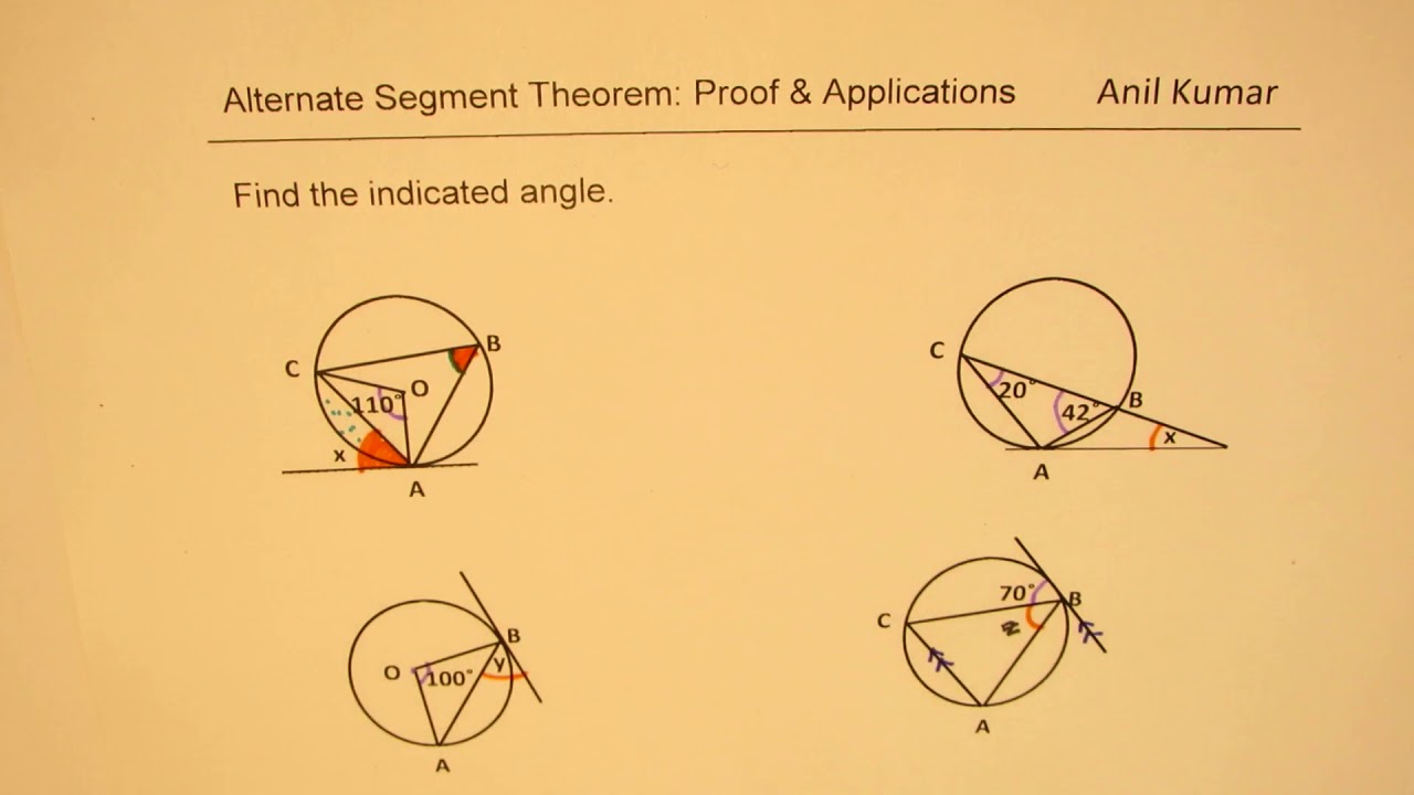 Alternate Segment Theorem Proof and Examples | SAT ACT | CBSE | GCSE
