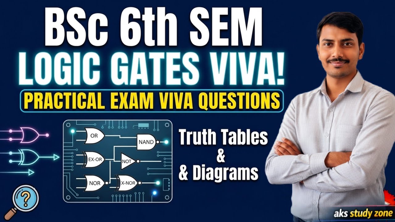 Logic Gates Viva Questions | OR, AND, NOT,NAND,NOR,XOR, XNOR | BSc 6th Sem Practica l AKS-STUDY-ZONE