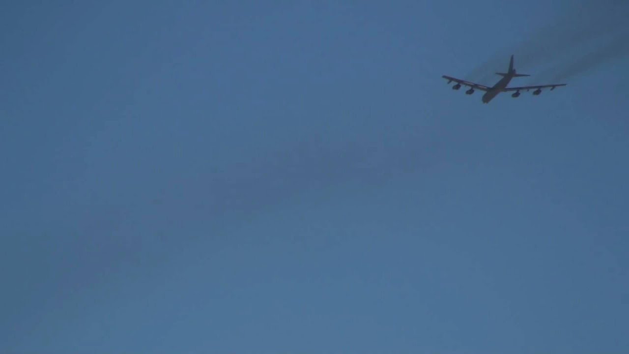 Multiple heavy aircraft departing Nellis AFB