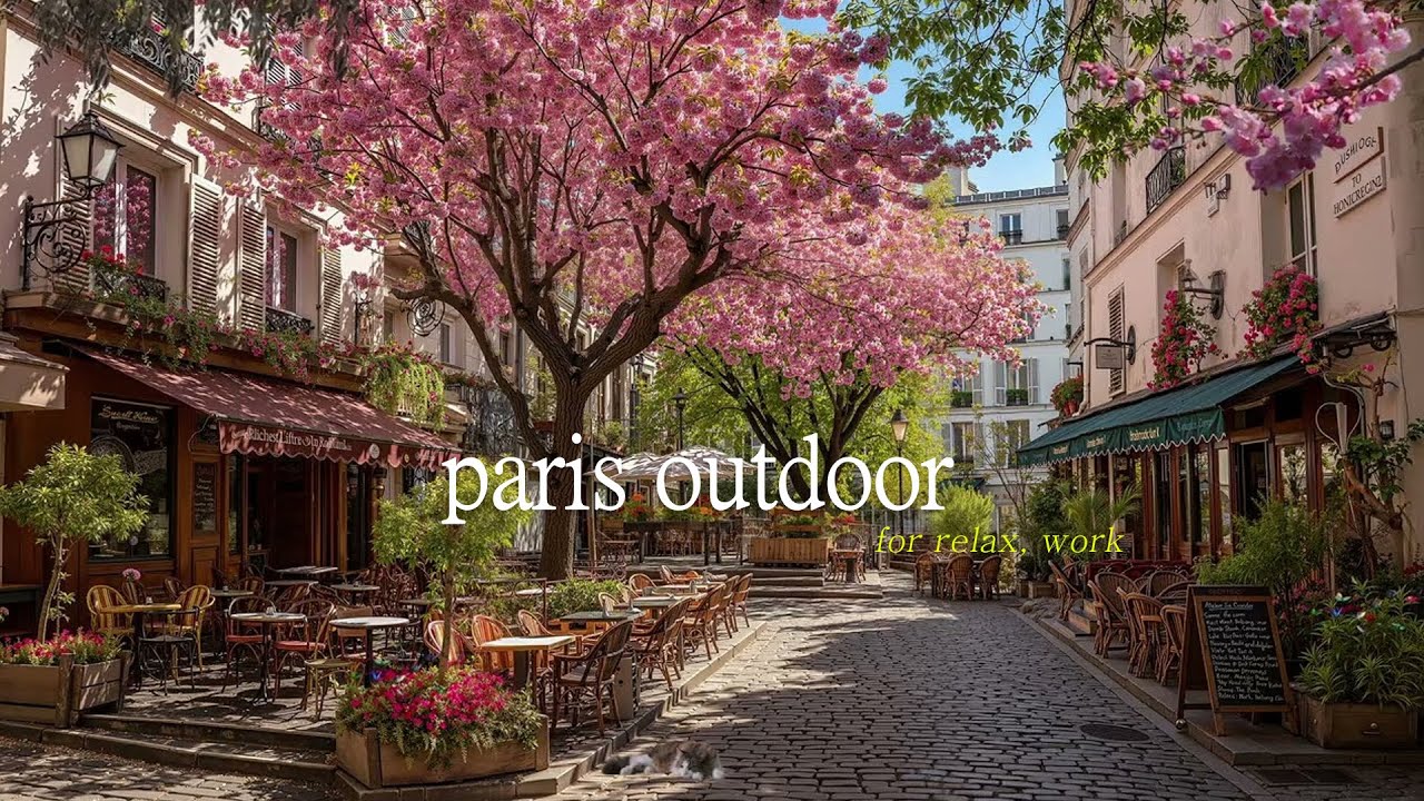 Cozy Street Coffee Jazz ☕ Paris Outdoor Coffee Shop Ambience for Relax & Good Mood