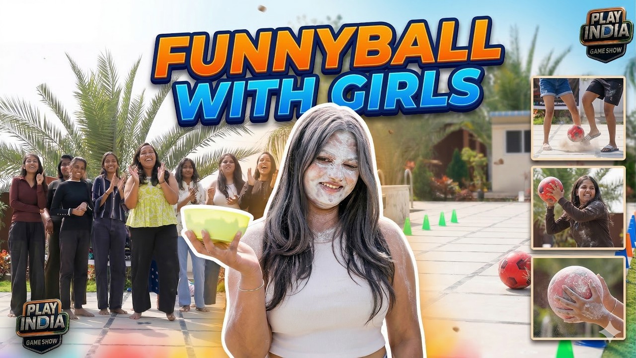 Funny ball with girls#PLAYINDIAGAMESHOW #playsho#india#PLAYINDIA#ORSUSRINU #J1JINNA#funY#PRASAD_CORE