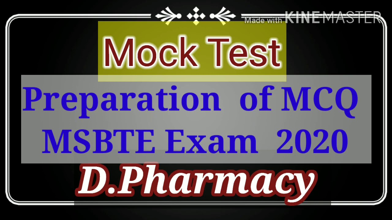 Mock Test MCQ MSBTE EXAM  D PHARMACY
