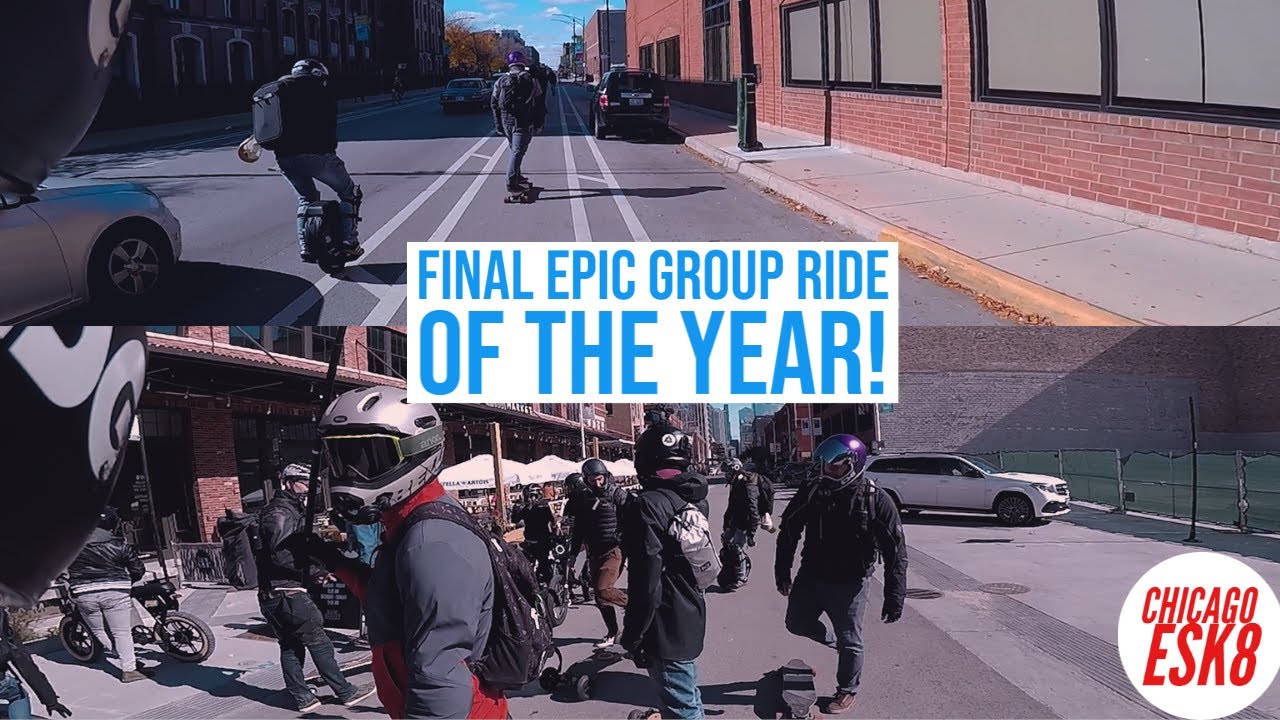 Slapping Chicago Electric Skateboard Group Ride ft. 40mph Electric Unicycle!