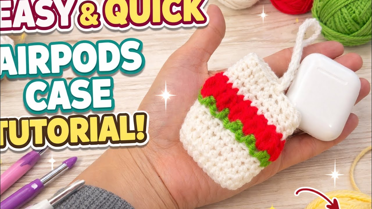 How to crochet airpods case tutorial step by step beginners friendly #crochet #diy 