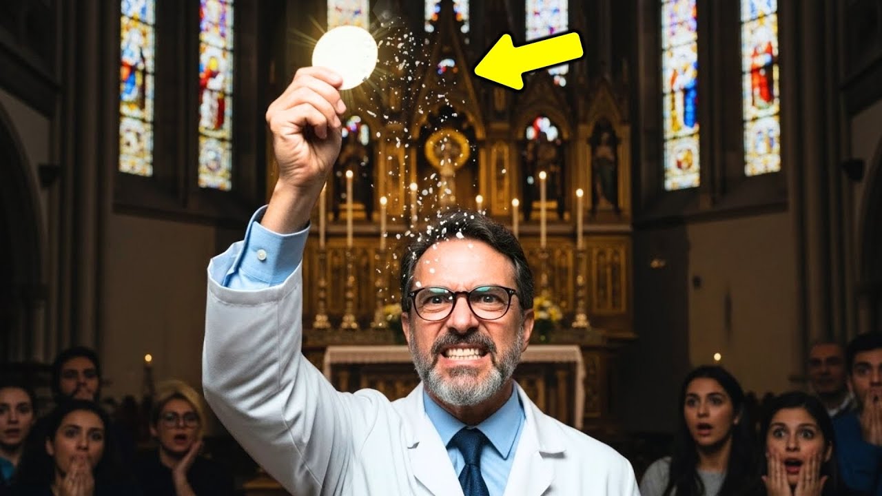 😱 Ateo tritura la HOSTIA y grita "¡Si es Dios, que sangre!"... lo que pasó después lo dejó HELADO