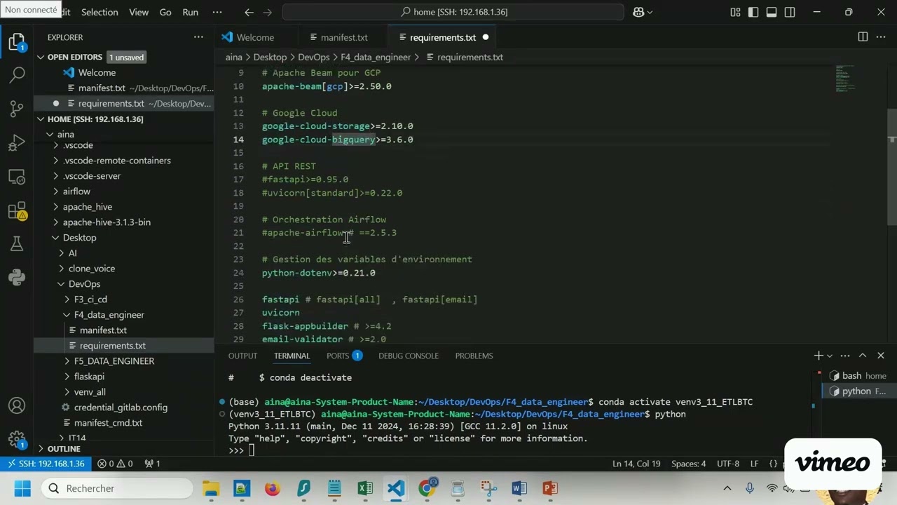 F4_DATA_ENGINEER 2: Préparer son environnement Data Engineering pour un projet Bitcoin