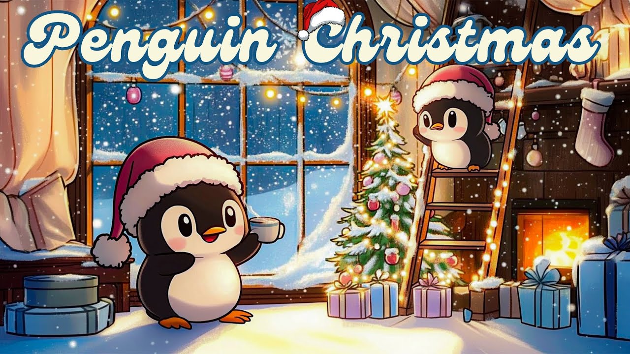 Snowy Penguin Chill ❄️ | 1 Hour Cozy Lofi Music 🎶 Relax by the Fire & Enjoy Winter Vibes 🎄✨