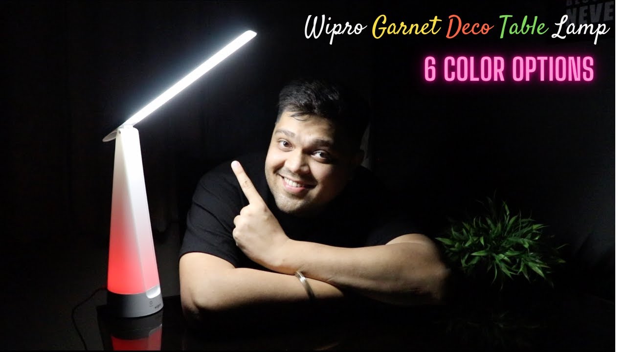 Wipro Garnet Deco Table Lamp | 3 Grade Dimming & 6 color options | Wipro Garnet 6w led table lamp