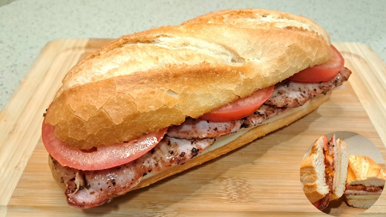 Bocadillo de lomo con queso y tomates | Rápido y Fácil