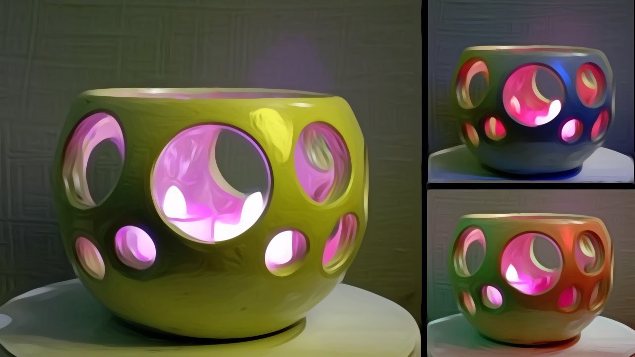 Table lamp making || Plastic bottle Corner Flower vase || Lighting lamp making